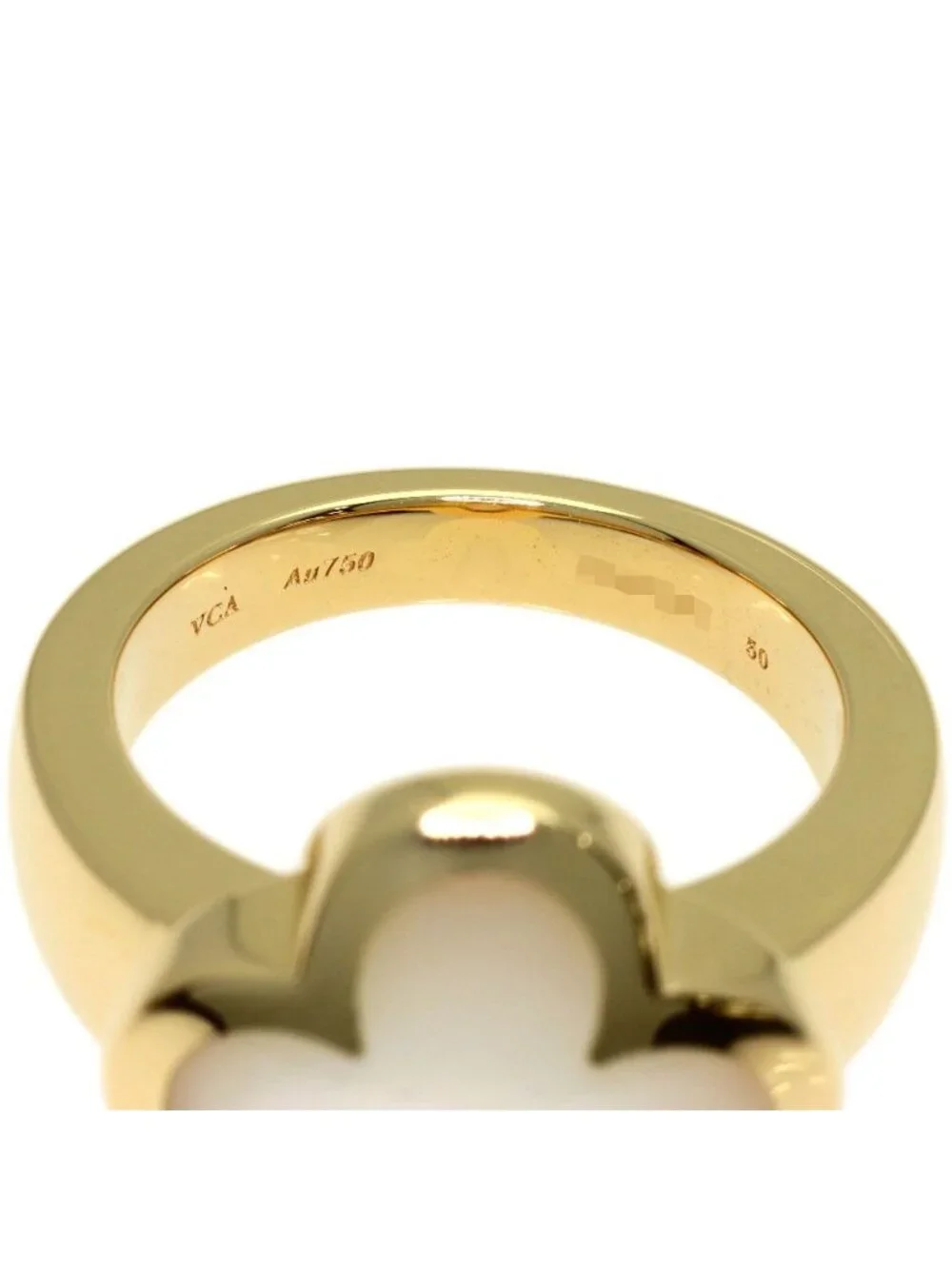 Van Cleef & Arpels Pure Alhambra Shell 50 Ring 18k Yellow Gold